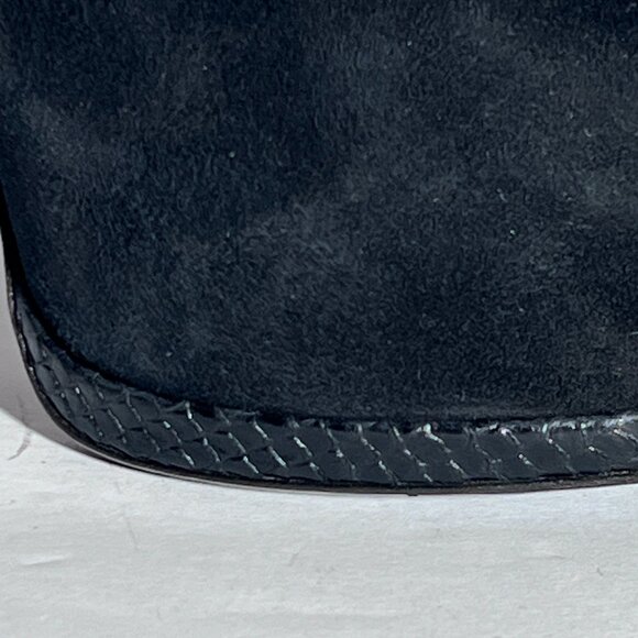 Giuseppe Zanotti Blk Suede Snakeskin High Heel Peeptoe Slingback Pump Sz 8.5 - Picture 9 of 15